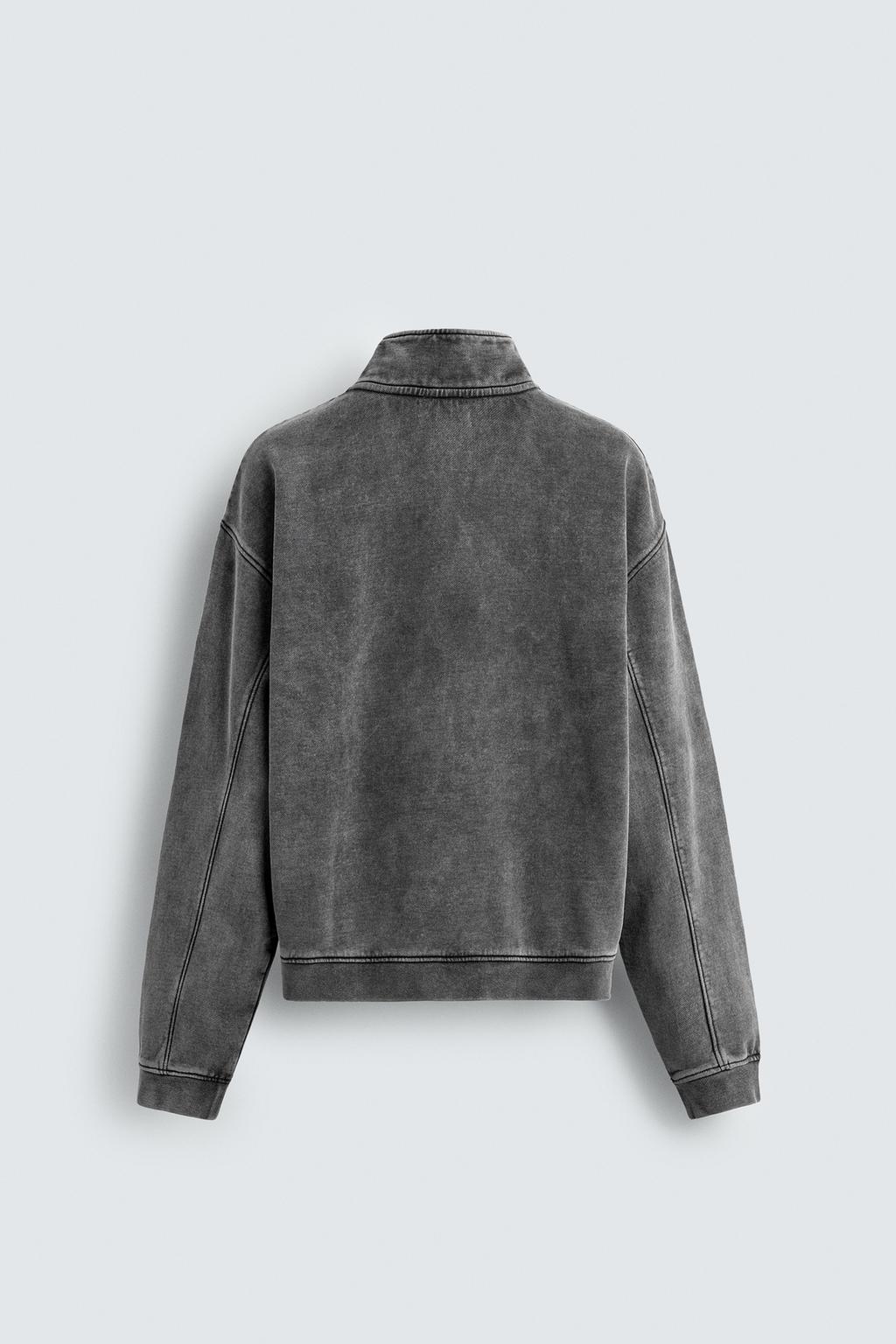 ТОЛСТОВКА С ЭФФЕКТОМ ПОТЕРТОСТИ И ВОРОТНИКОМ НА МОЛНИИ