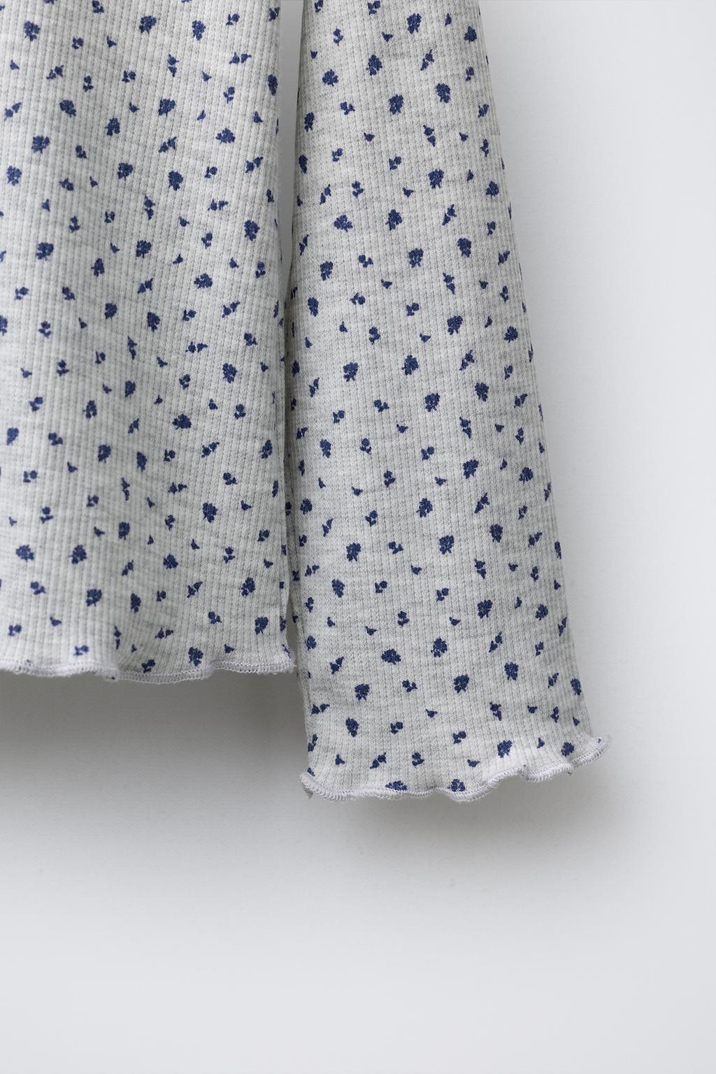 RIBBED T-SHIRT WITH ANIMAL PATCH AND FLORAL PRINT
