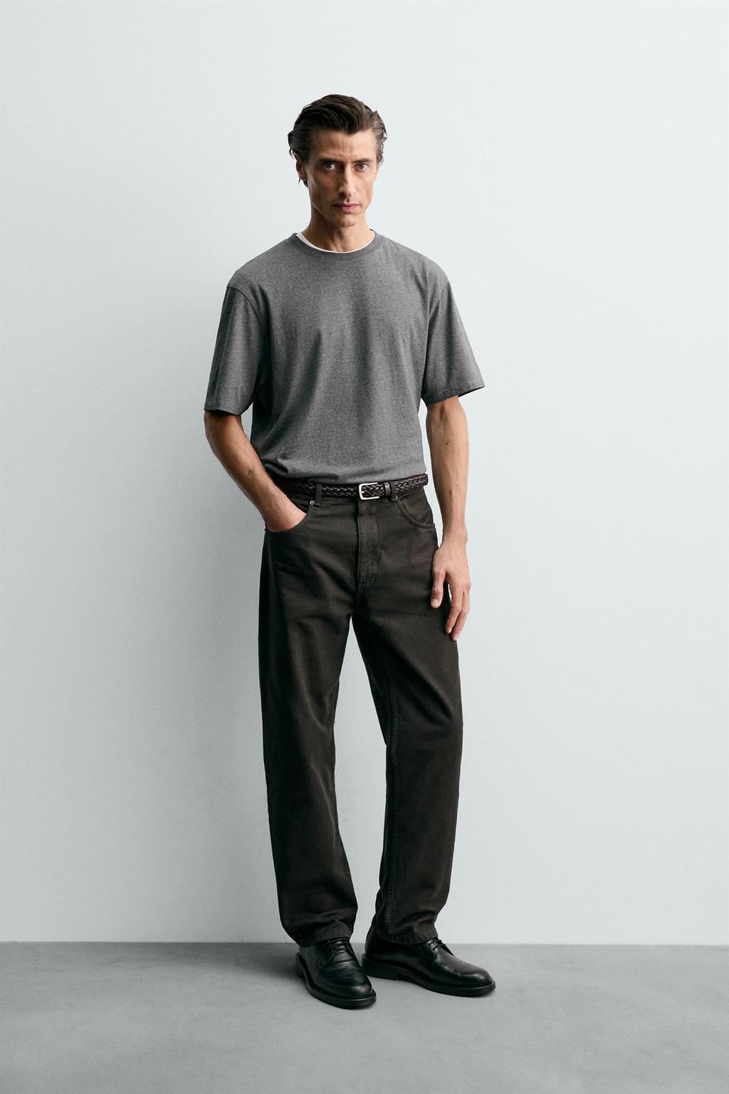 БРЮКИ STRAIGHT FIT ИЗ РЕЛЬЕФНОЙ ТКАНИ