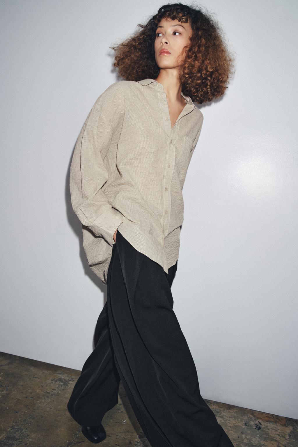 РУБАШКА OVERSIZE С ТЕКСТУРОЙ — ZW COLLECTION