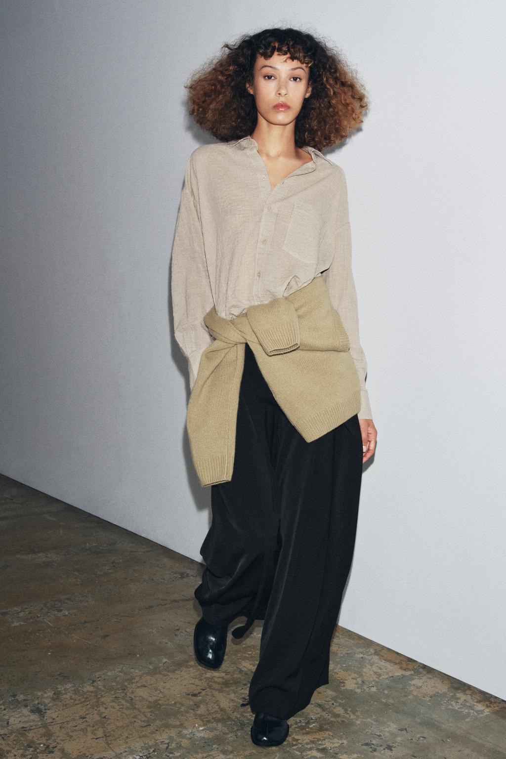 РУБАШКА OVERSIZE С ТЕКСТУРОЙ — ZW COLLECTION