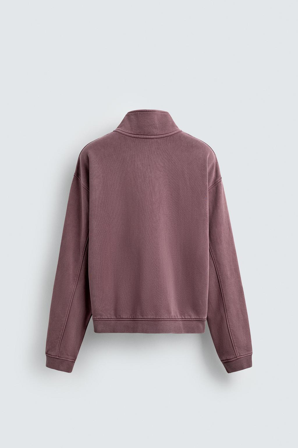 ТОЛСТОВКА С ЭФФЕКТОМ ПОТЕРТОСТИ И ВОРОТНИКОМ НА МОЛНИИ