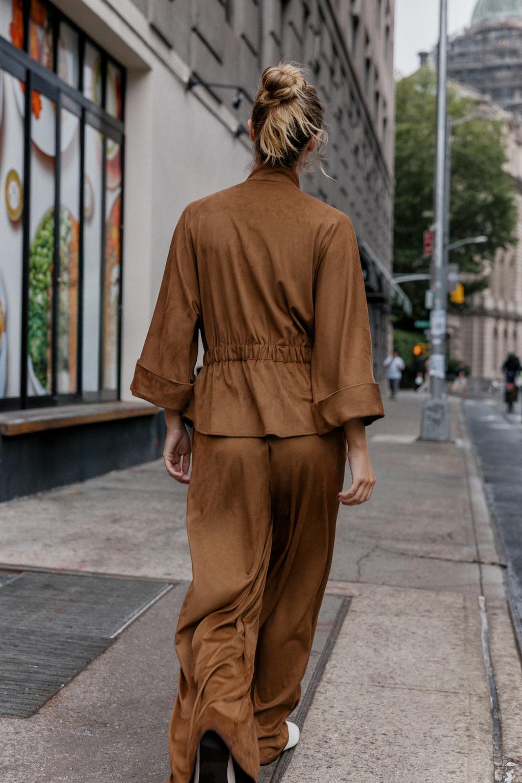 РУБАШКА САФАРИ ИЗ ИСКУССТВЕННОЙ ЗАМШИ