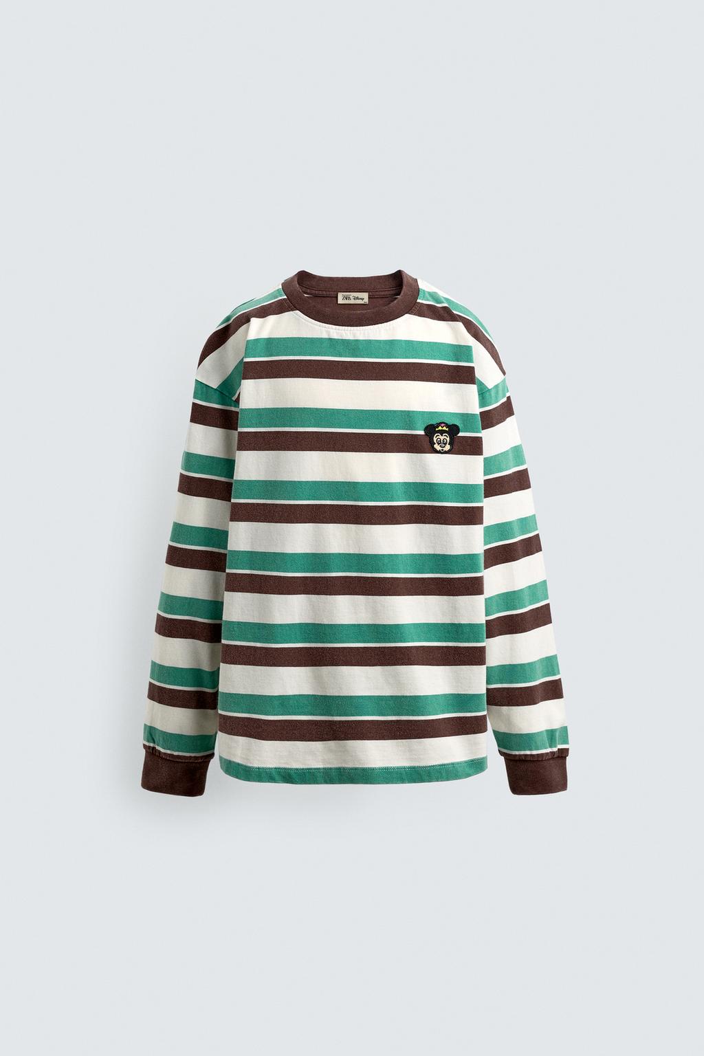 7-14 ЛЕТ / МАЙКА В ПОЛОСКУ С НАШИВКОЙ HARRY LAMBERT FOR ZARA X DISNEY