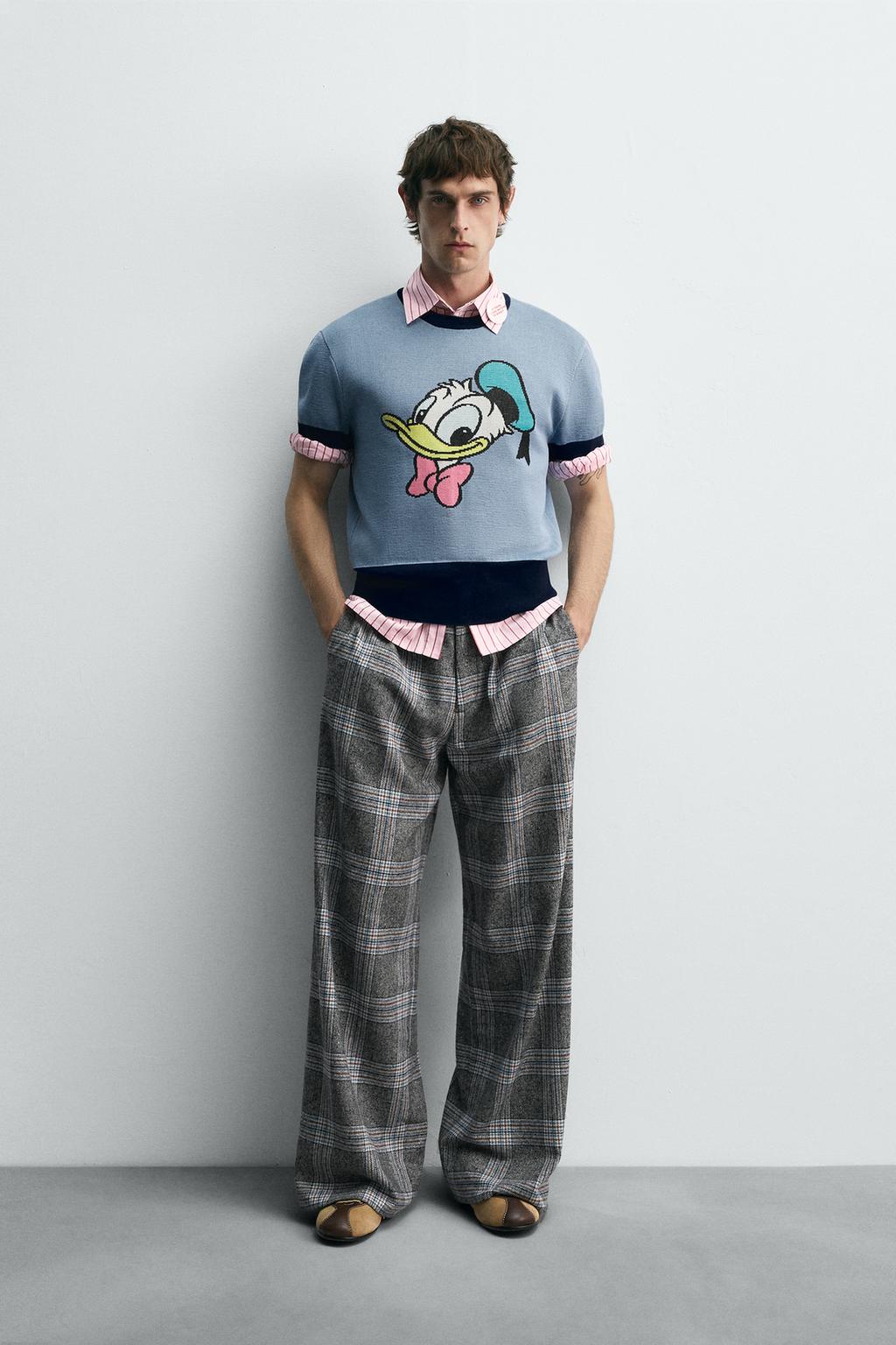 БРЮКИ WIDE FIT В КЛЕТКУ HARRY LAMBERT FOR ZARA X DISNEY