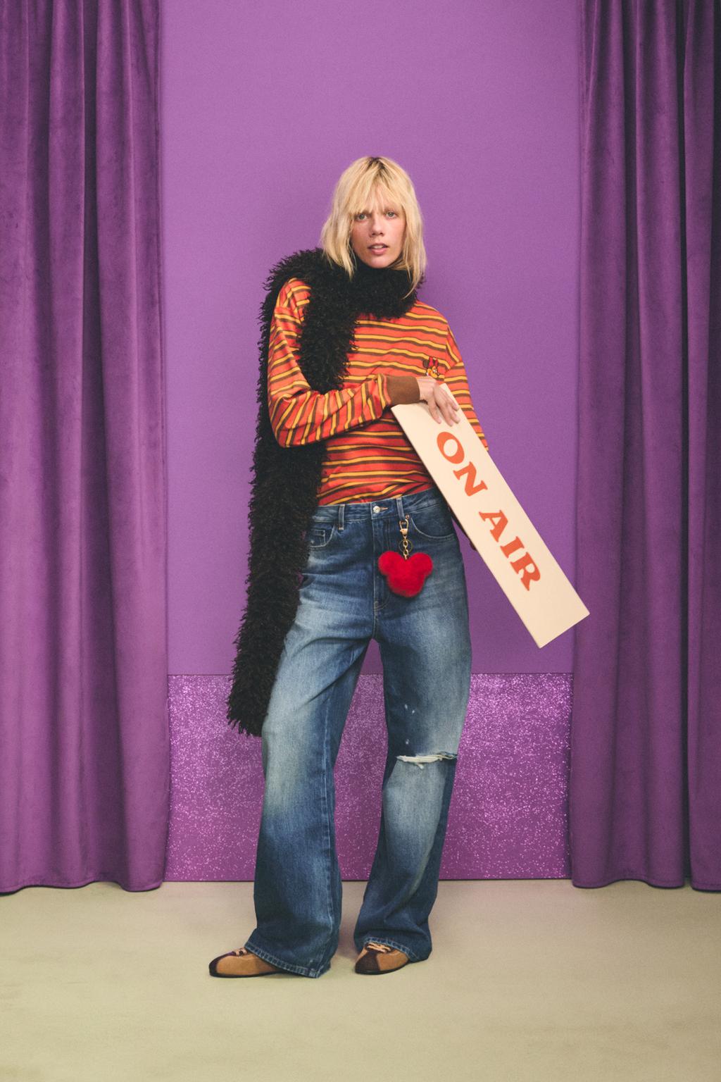 ДЖИНСЫ-БАГГИ СО СРЕДНЕЙ ПОСАДКОЙ HARRY LAMBERT FOR ZARA X DISNEY