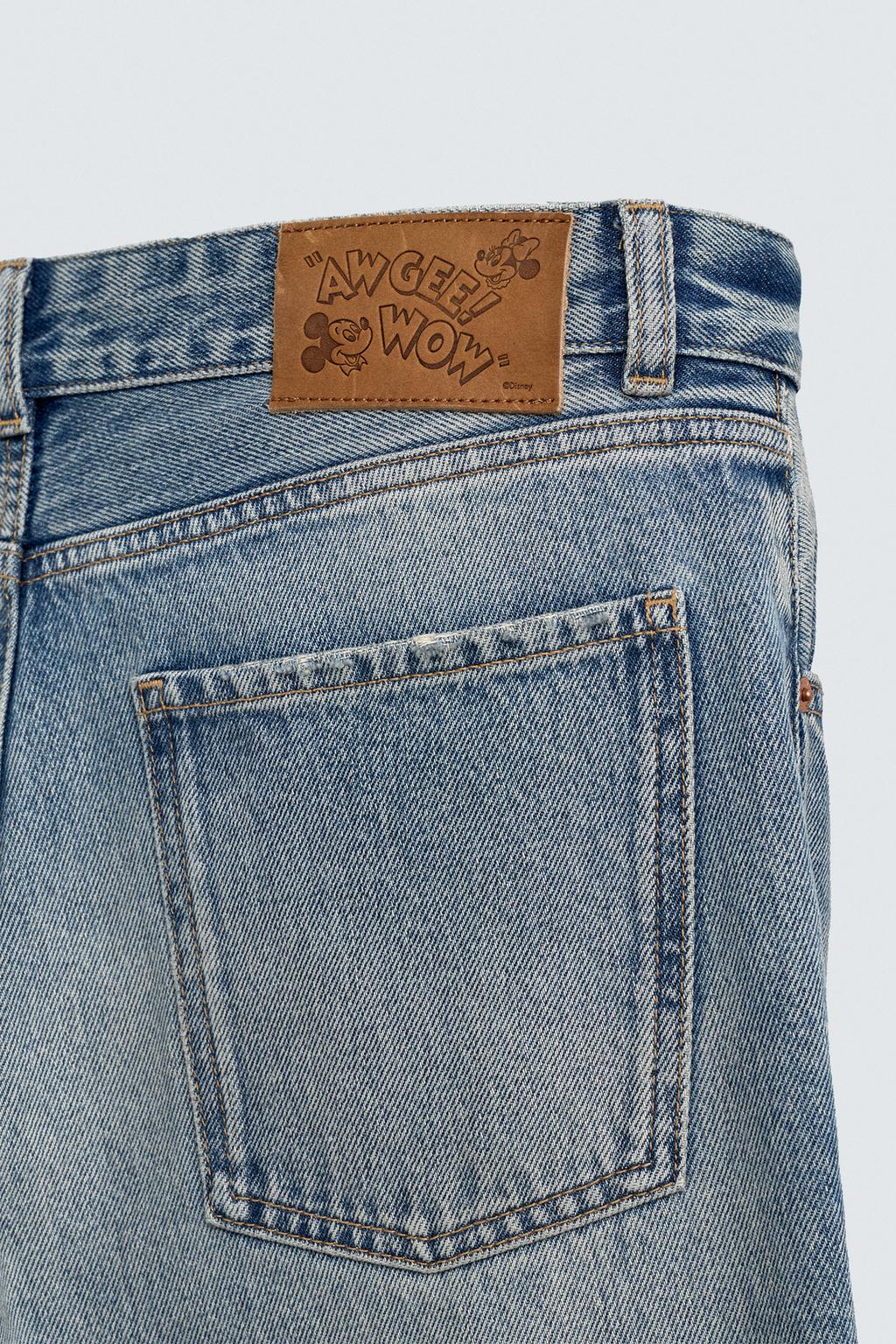 РАСКЛЕШЕННЫЕ ДЖИНСЫ С РАЗРЕЗАМИ HARRY LAMBERT FOR ZARA X DISNEY