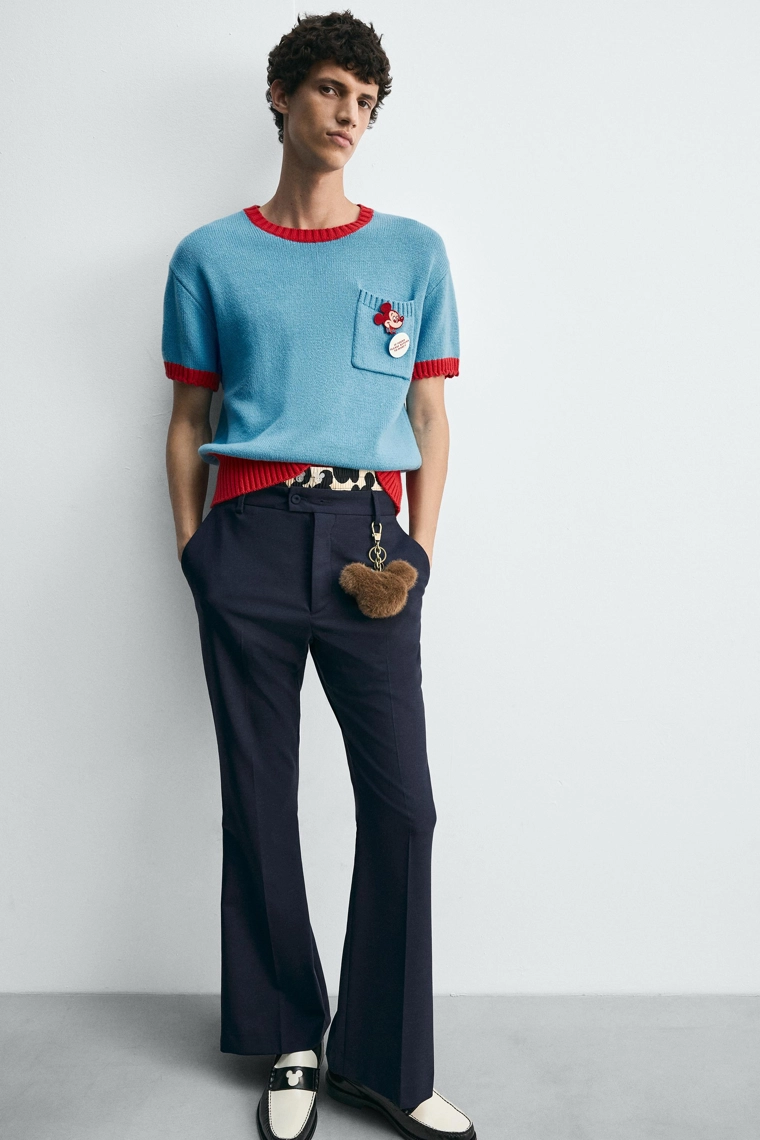 ТРИКОТАЖНАЯ ФУТБОЛКА С КОНТРАСТНОЙ ОТДЕЛКОЙ HARRY LAMBERT FOR ZARA X DISNEY
