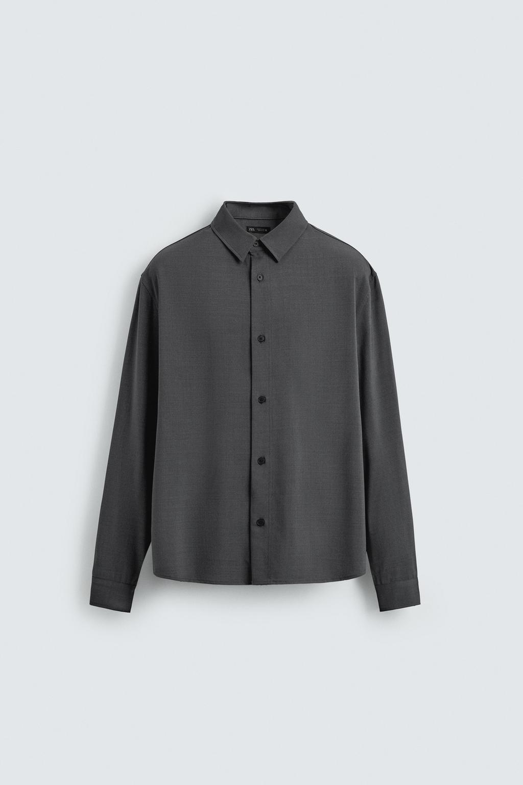 РУБАШКА RELAXED FIT ИЗ СТРУЯЩЕЙСЯ ТКАНИ