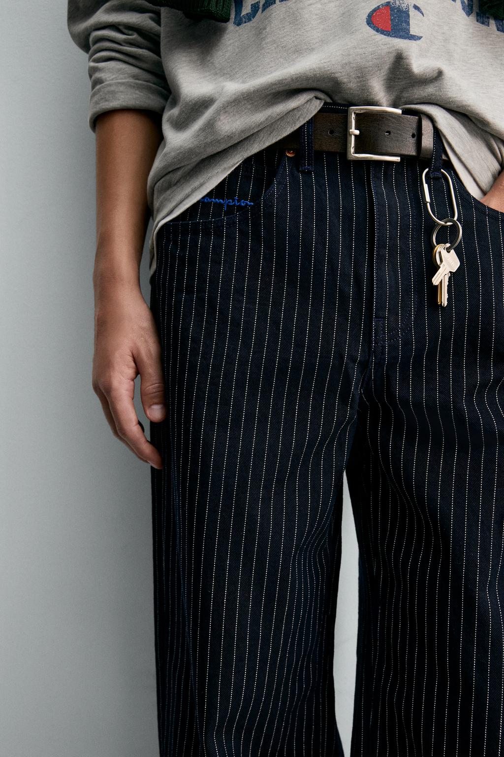 ДЖИНСЫ BAGGY FIT В ПОЛОСКУ CHAMPION ® X ZARA