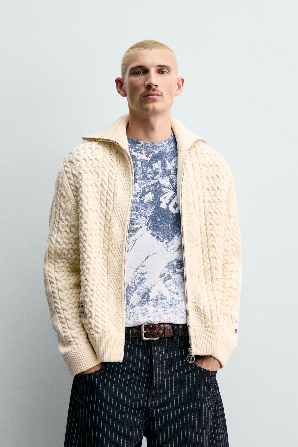 ТРИКОТАЖНАЯ КУРТКА С ЖАККАРДОВЫМ УЗОРОМ CHAMPION ® X ZARA