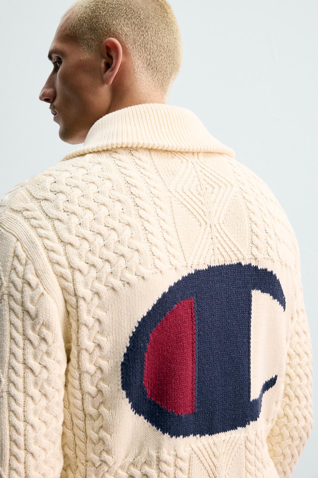 ТРИКОТАЖНАЯ КУРТКА С ЖАККАРДОВЫМ УЗОРОМ CHAMPION ® X ZARA