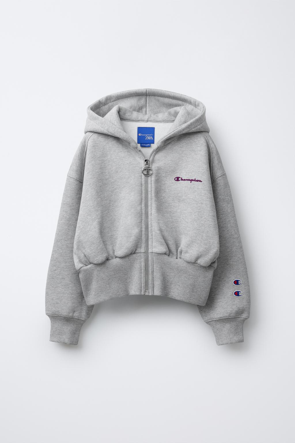 ТОЛСТОВКА НА МОЛНИИ С ТЕКСТОМ И ФЛОКОМ CHAMPION ® X ZARA