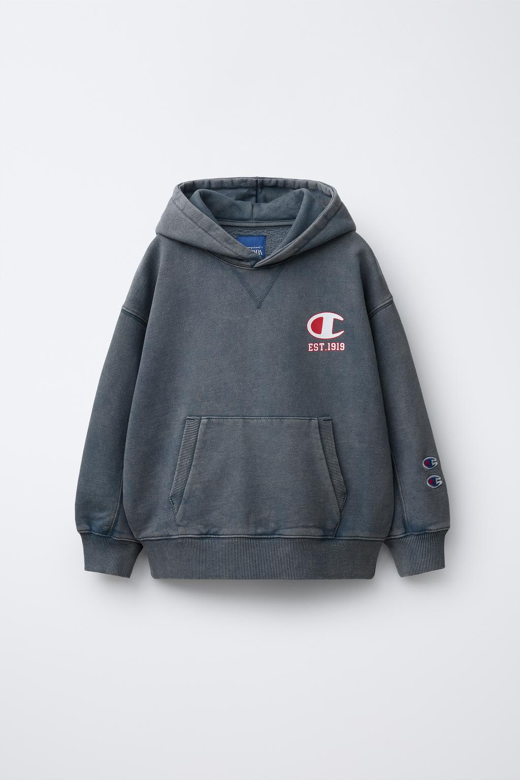 ХУДИ С КАПЮШОНОМ С ЭФФЕКТОМ ПОТЕРТОСТИ CHAMPION ® X ZARA