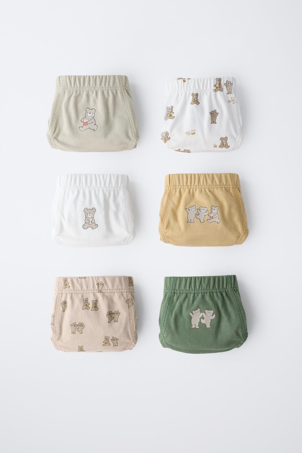 2-6 ЛЕТ/НАБОР ИЗ ШЕСТИ ТРУСОВ С МЕДВЕЖАТАМИ