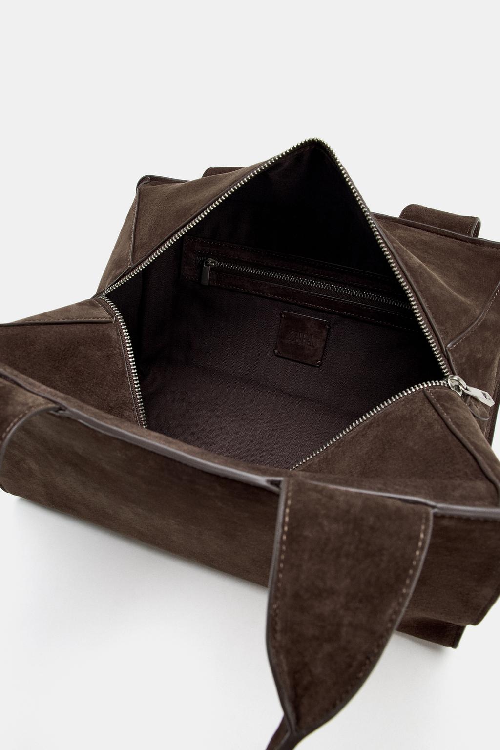 ЗАМШЕВАЯ СУМКА С ДВОЙНОЙ РУЧКОЙ