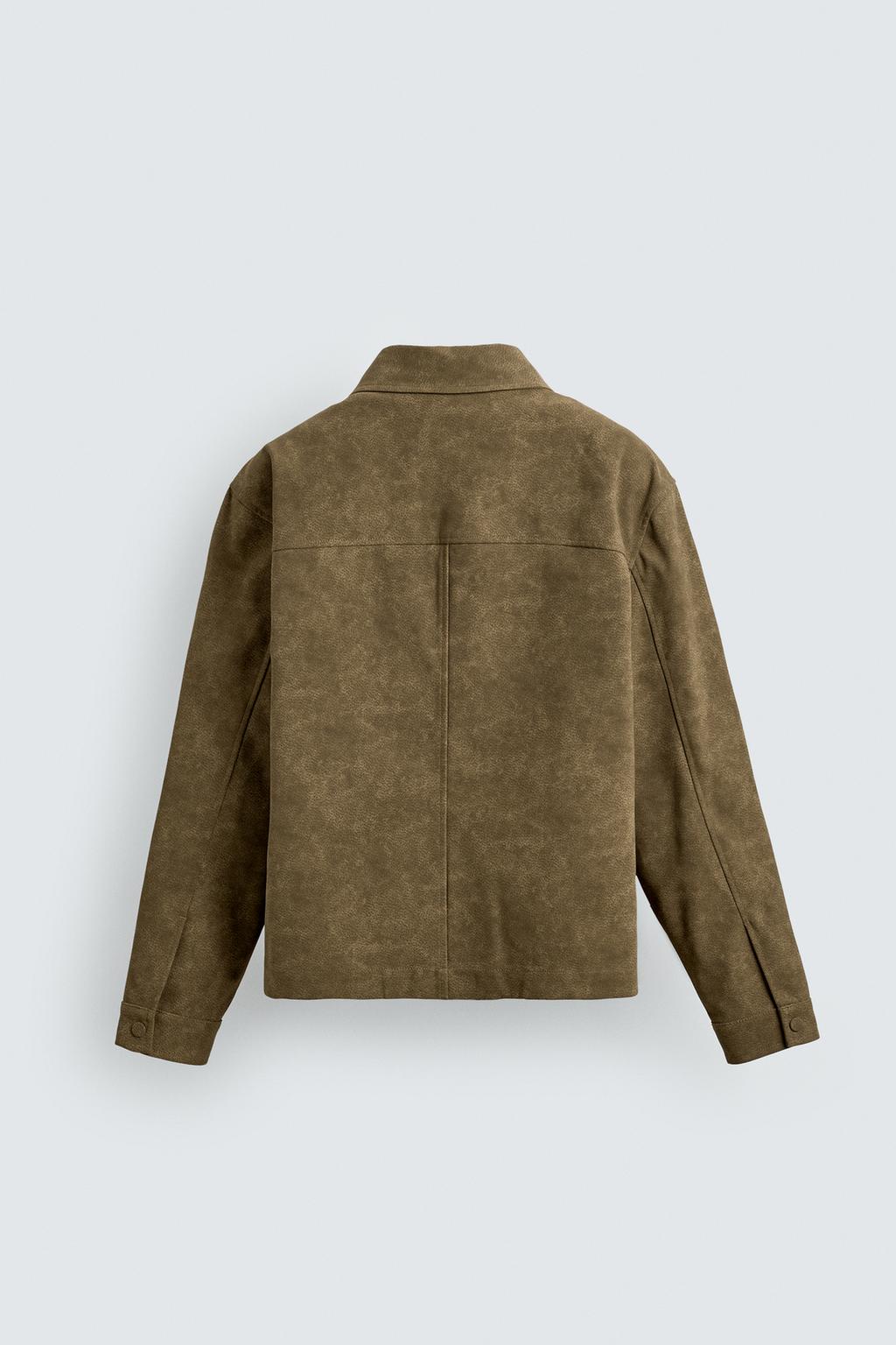 КУРТКА-РУБАШКА ИЗ ИСКУССТВЕННОЙ ЗАМШИ BOXY FIT