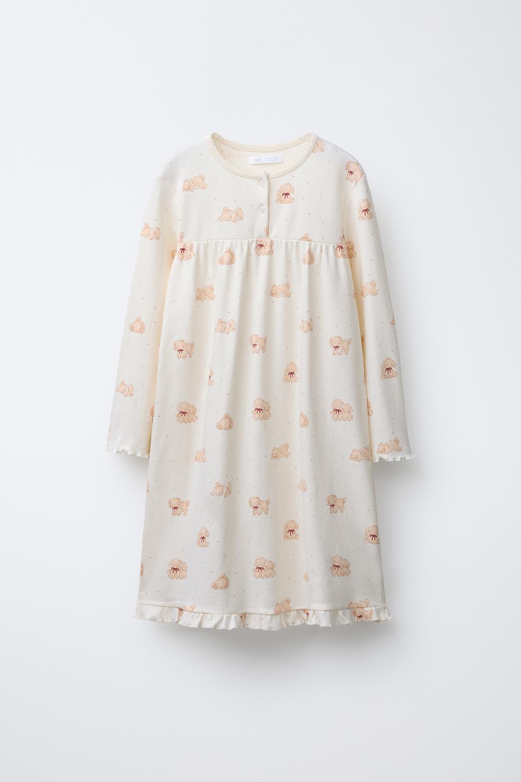 6-14 ЛЕТ/ПИЖАМА-НОЧНАЯ РУБАШКА С ПРИНТОМ «ЩЕНКИ»