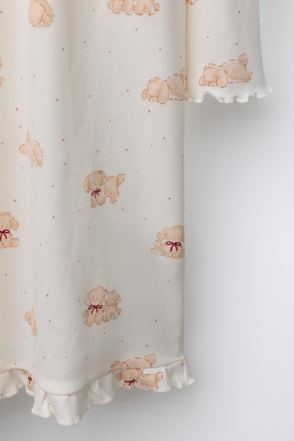 6-14 ЛЕТ/ПИЖАМА-НОЧНАЯ РУБАШКА С ПРИНТОМ «ЩЕНКИ»