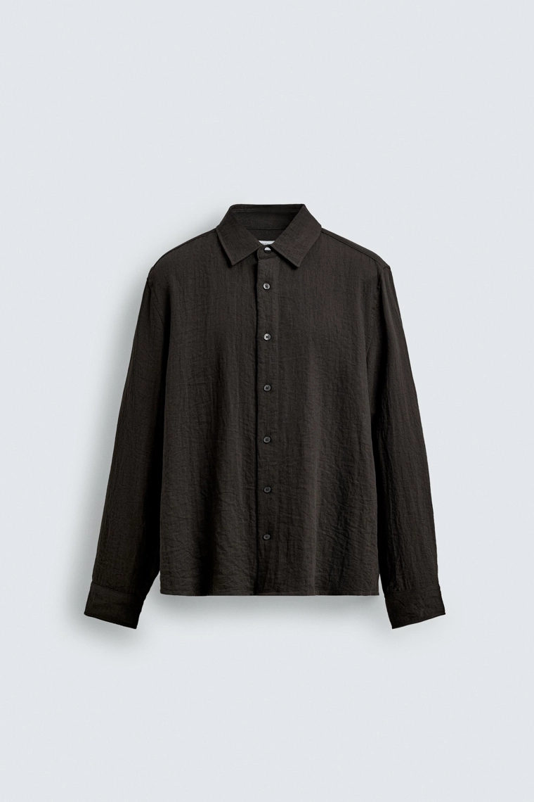 РУБАШКА RELAXED FIT ИЗ СТРУЯЩЕЙСЯ ТКАНИ