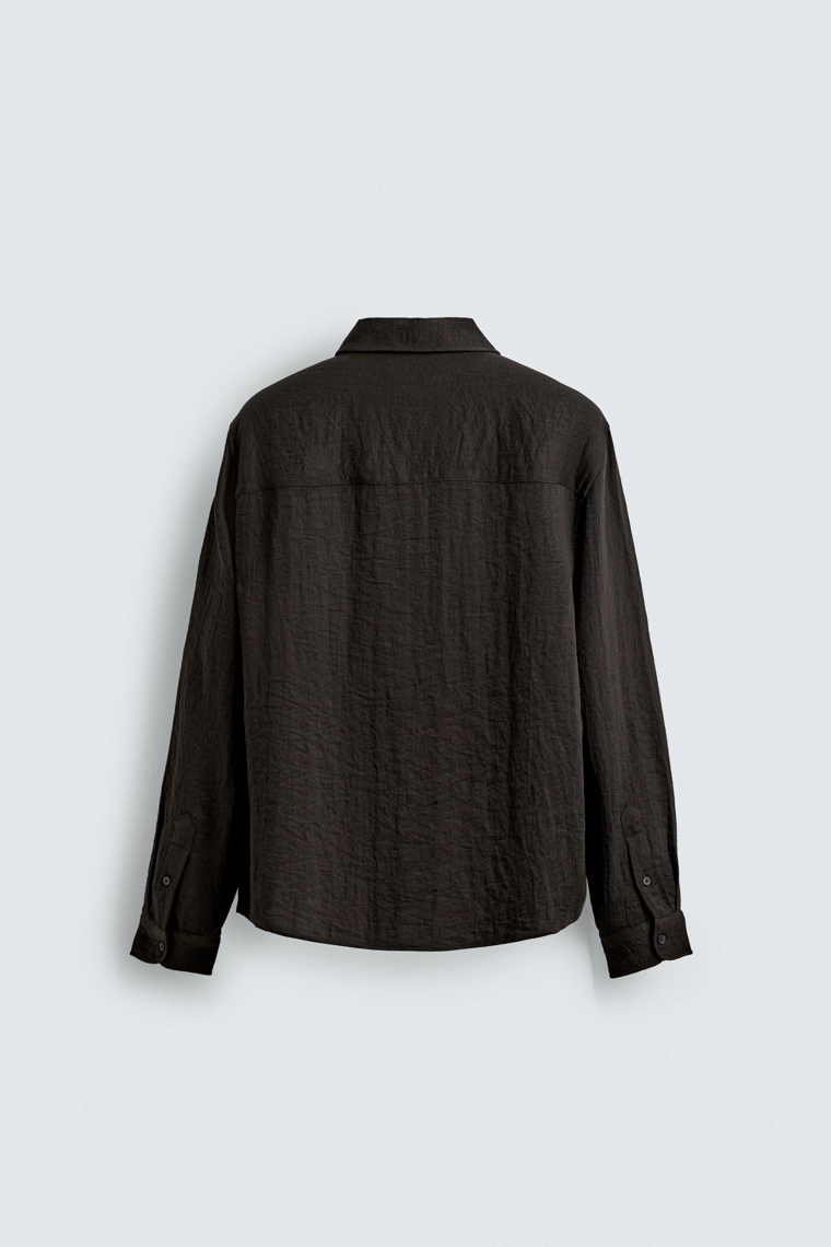 РУБАШКА RELAXED FIT ИЗ СТРУЯЩЕЙСЯ ТКАНИ