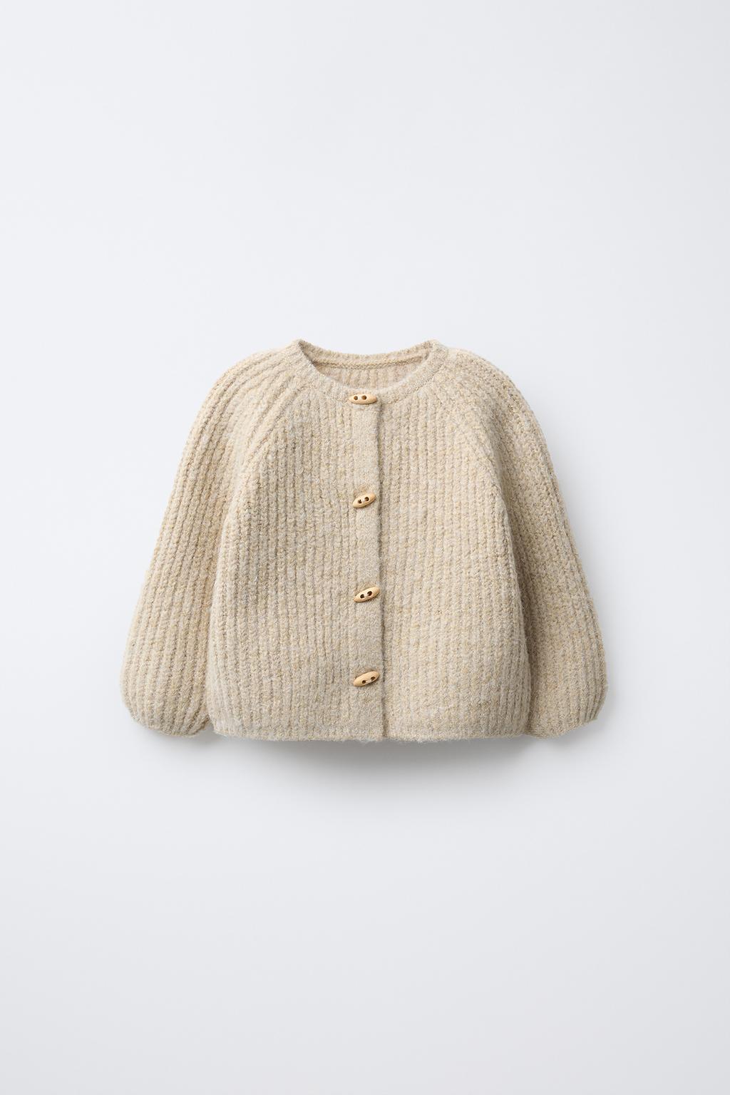 ВЯЗАНЫЙ КАРДИГАН С НАВЕСНЫМИ ПЕТЛЯМИ