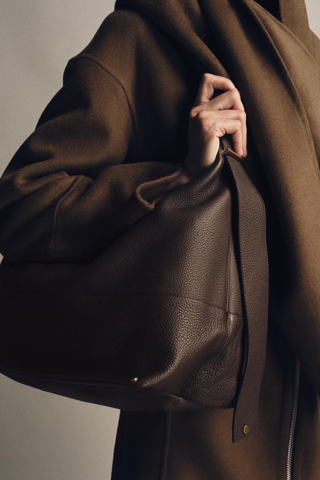 БОЛЬШАЯ КОЖАНАЯ СУМКА-МЕШОК