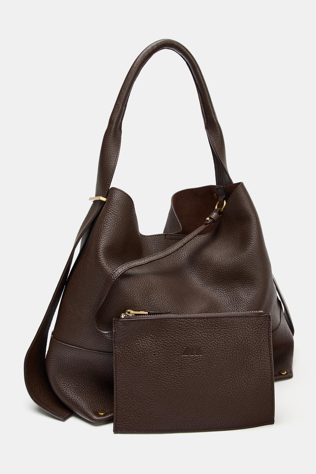 БОЛЬШАЯ КОЖАНАЯ СУМКА-МЕШОК