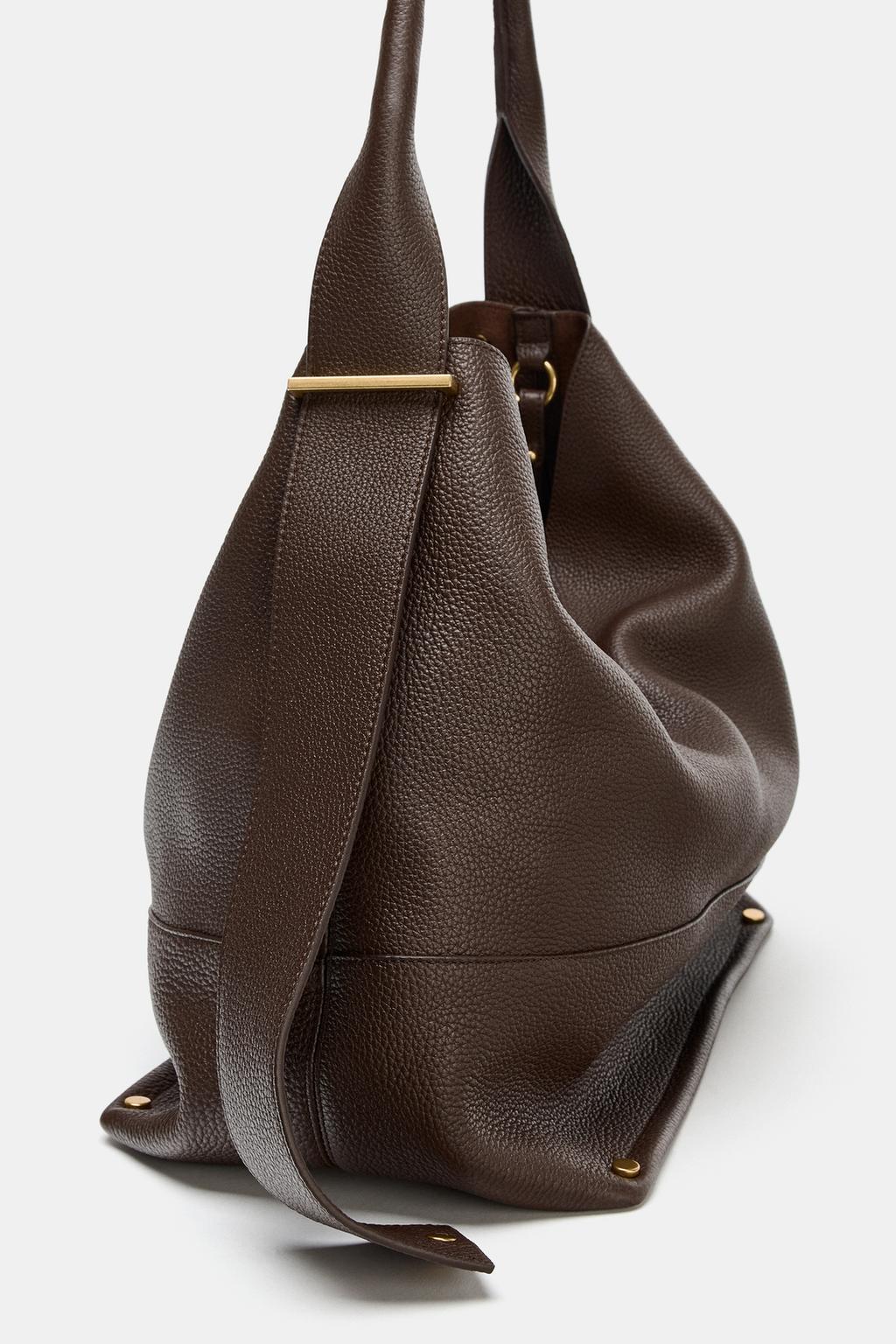 БОЛЬШАЯ КОЖАНАЯ СУМКА-МЕШОК