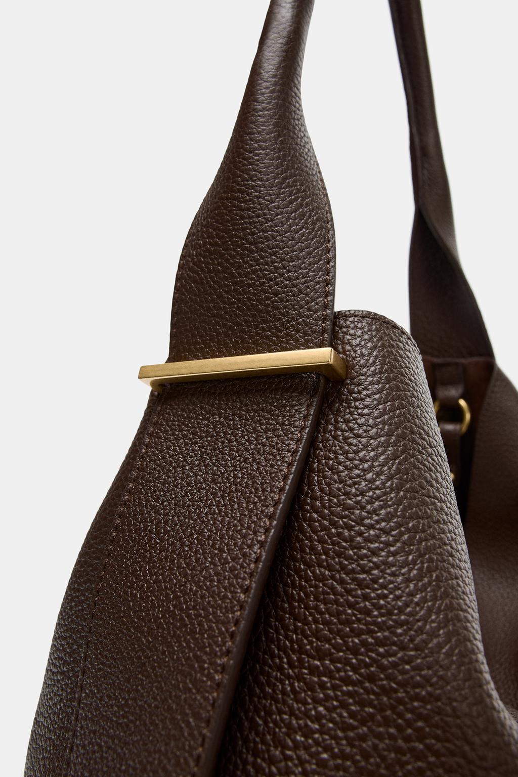 БОЛЬШАЯ КОЖАНАЯ СУМКА-МЕШОК