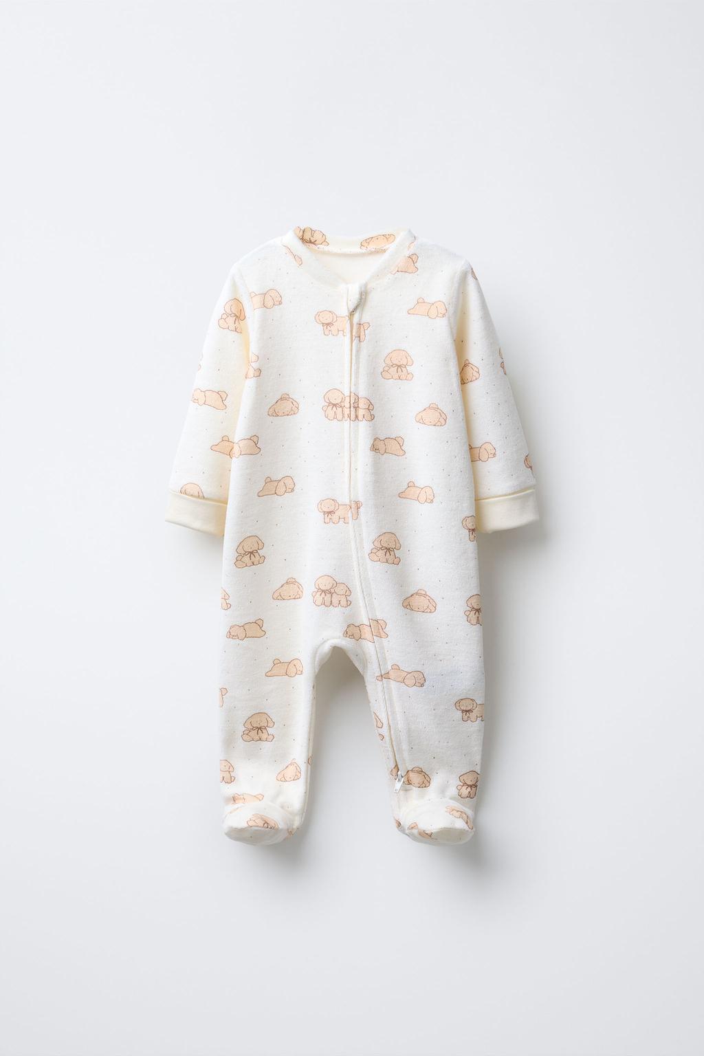 КОМБИНЕЗОН ИЗ ВЕЛЮРА С ПРИНТОМ «СОБАЧКИ»