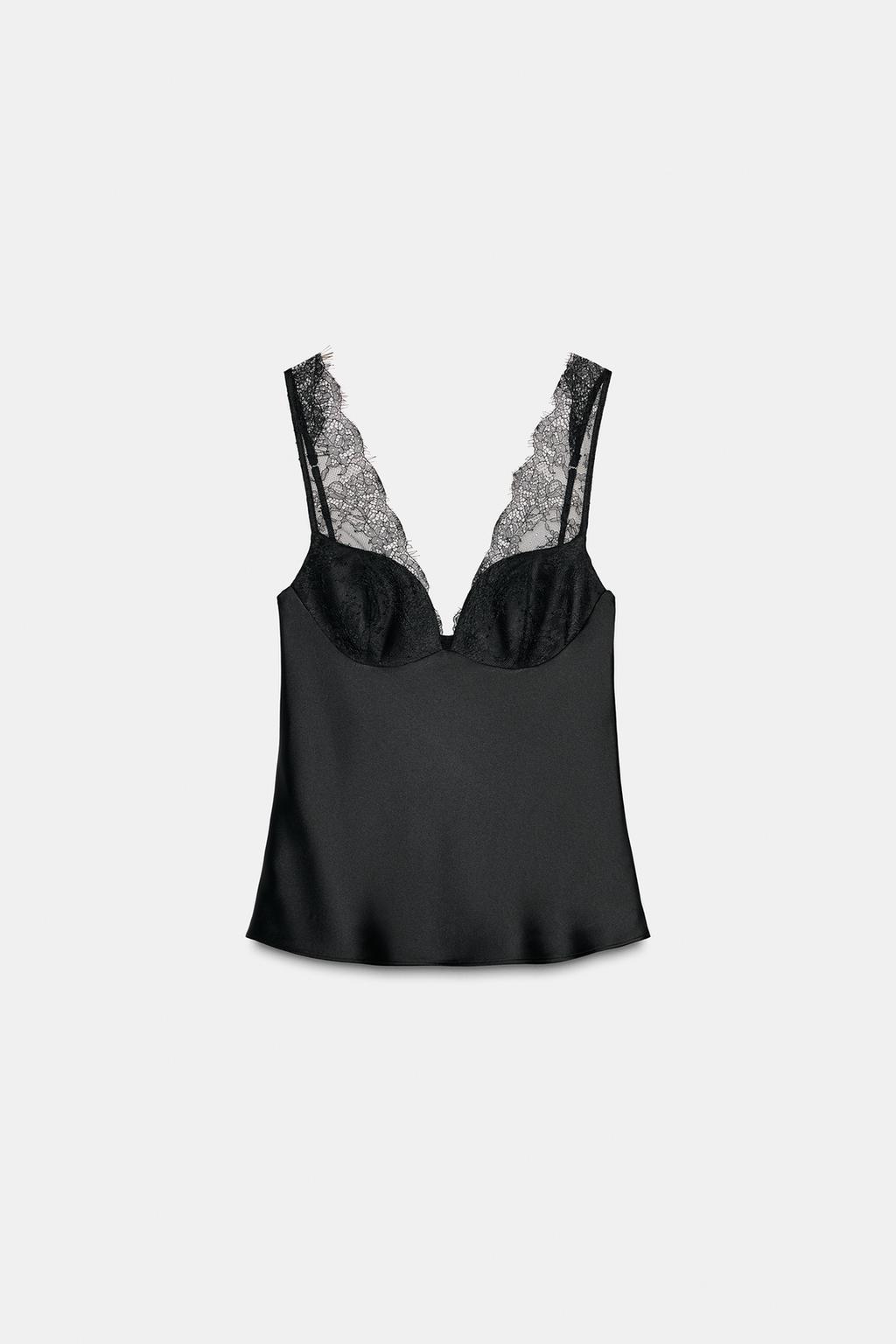 АТЛАСНЫЙ ТОП С КРУЖЕВОМ