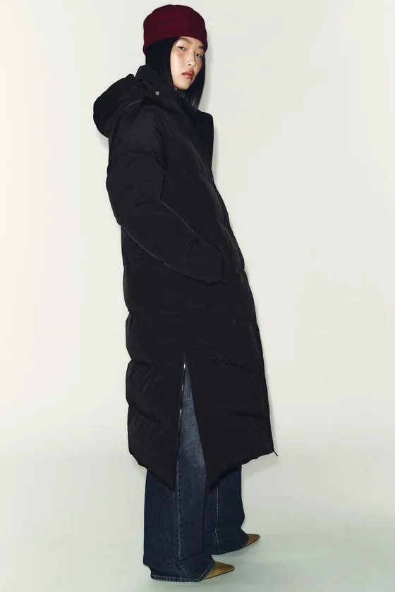 ДЛИННЫЙ ПУХОВИК С КАПЮШОНОМ WATER REPELLENT WINDPROOF