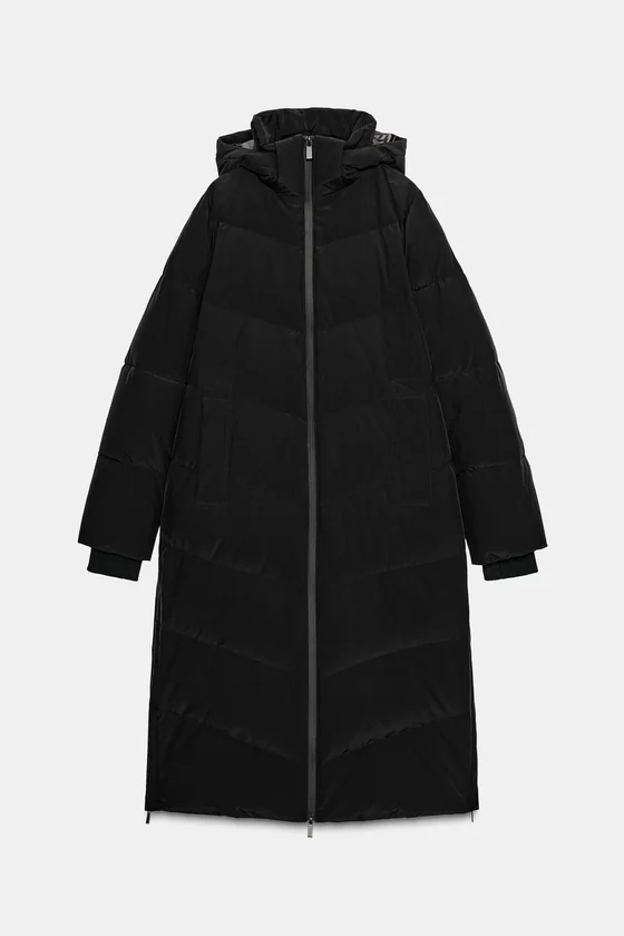 ДЛИННЫЙ ПУХОВИК С КАПЮШОНОМ WATER REPELLENT WINDPROOF