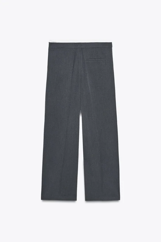 БРЮКИ WIDE LEG С ДВОЙНЫМ ПОЯСОМ