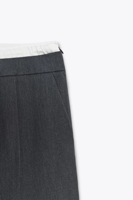 БРЮКИ WIDE LEG С ДВОЙНЫМ ПОЯСОМ