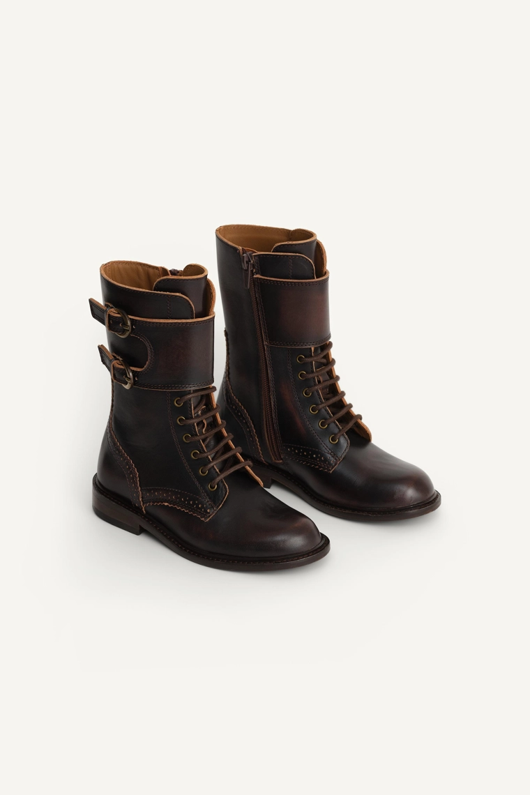 Ботинки limited edition из кожи с завязкой на шнуровке