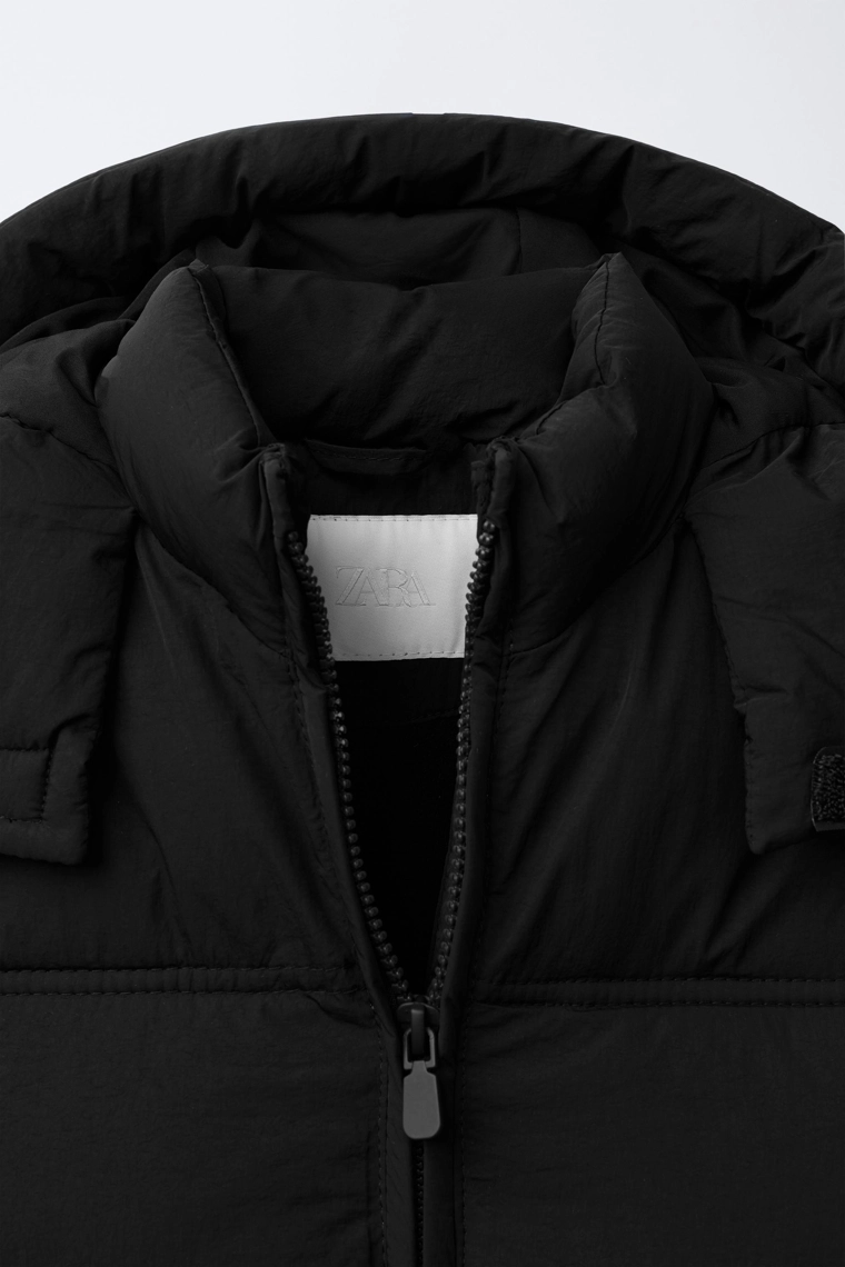 СТЕГАНОЕ ПАЛЬТО С КАПЮШОНОМ WATER REPELLENT