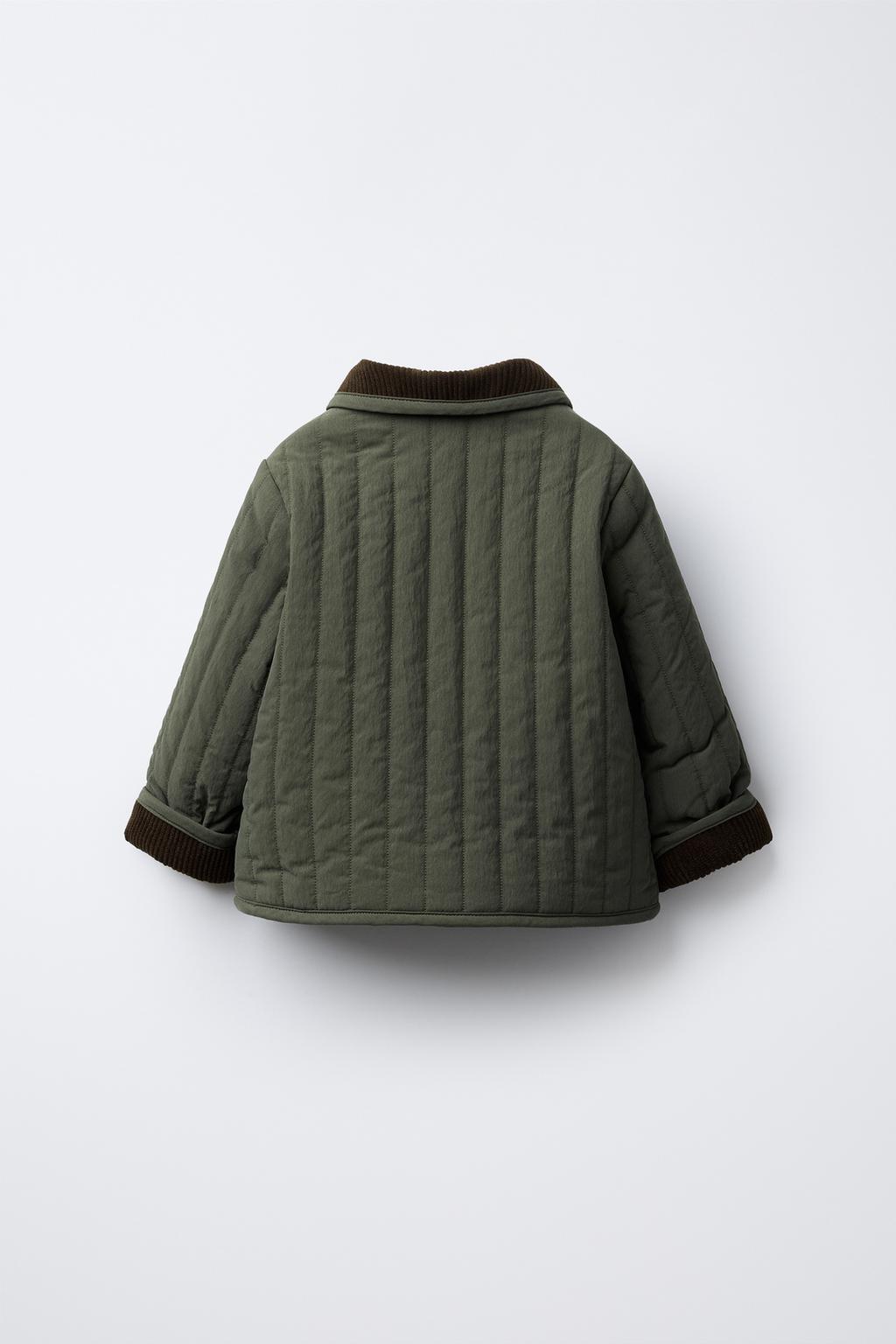 СТЕГАНАЯ КУРТКА С ВЕЛЬВЕТОВЫМ ВОРОТНИКОМ