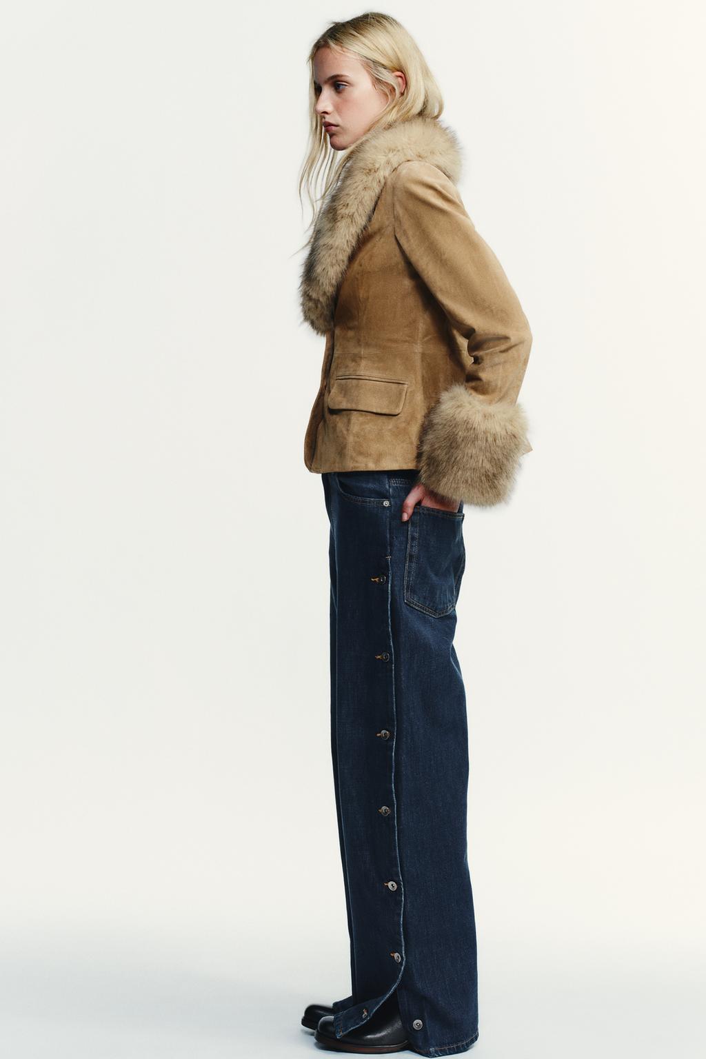 FITTED 100% SHEEPSKIN SUEDE BLAZER