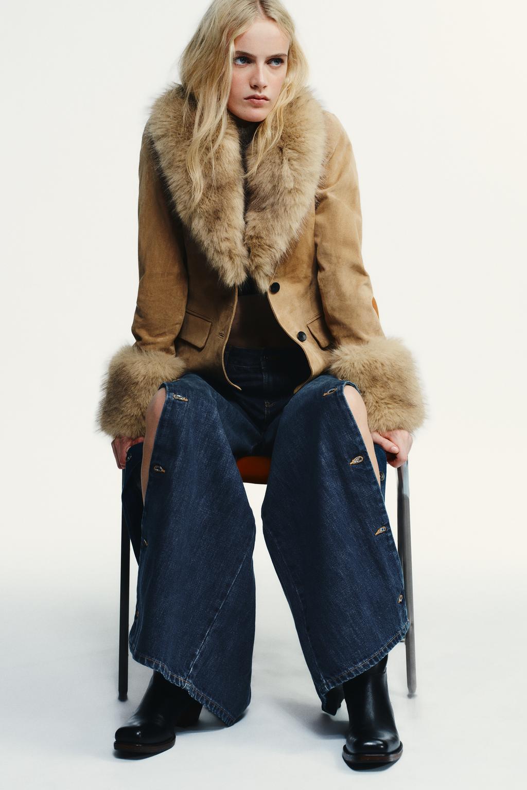 FITTED 100% SHEEPSKIN SUEDE BLAZER