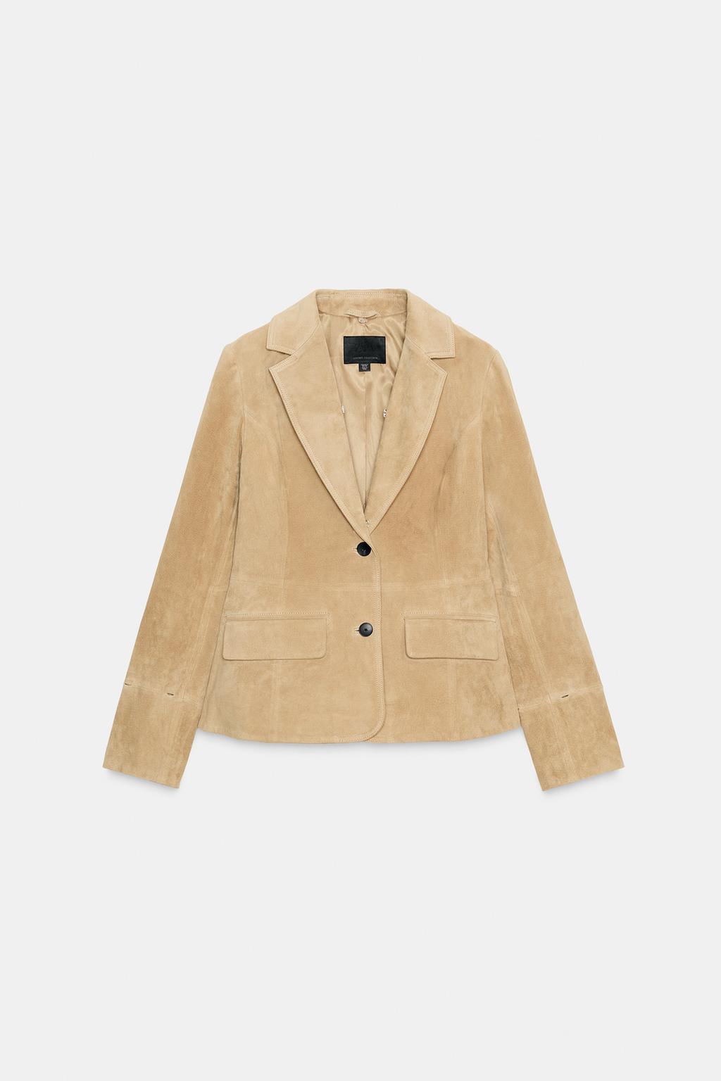 FITTED 100% SHEEPSKIN SUEDE BLAZER