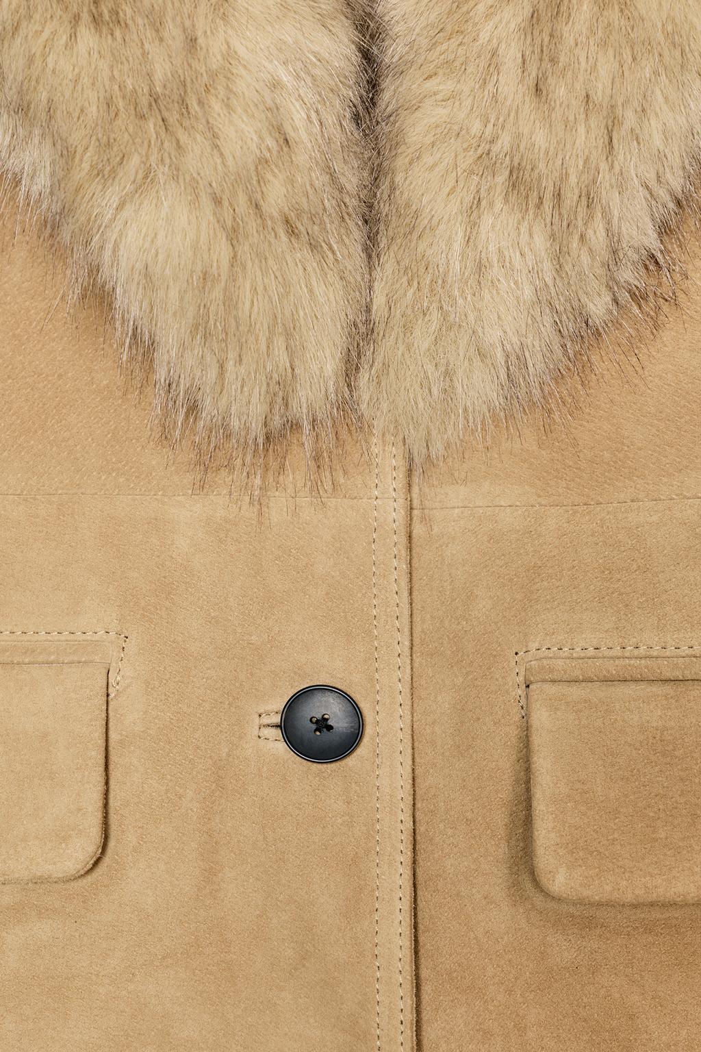 FITTED 100% SHEEPSKIN SUEDE BLAZER