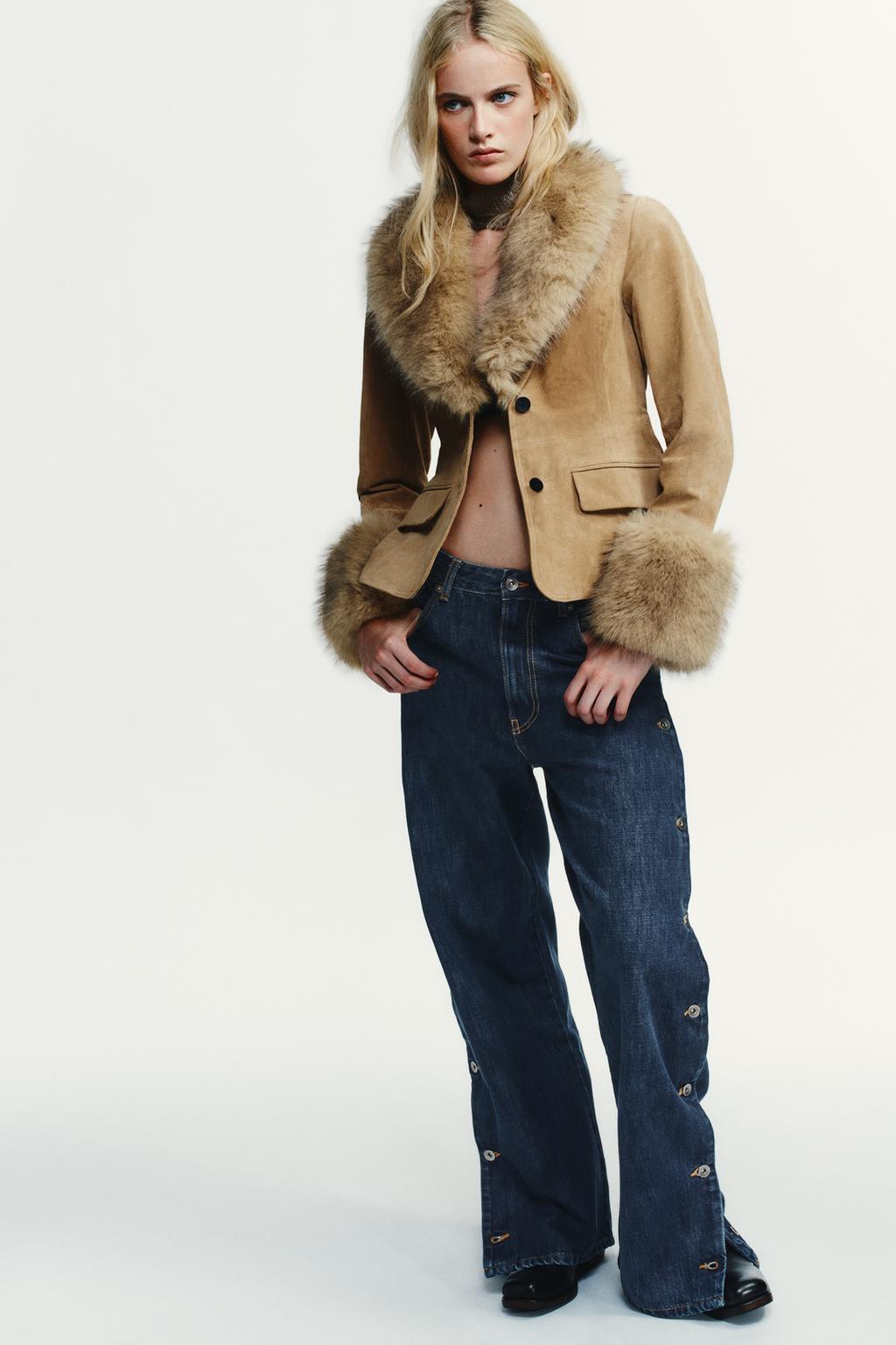 FITTED 100% SHEEPSKIN SUEDE BLAZER