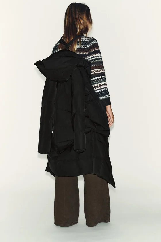 ДЛИННЫЙ ПУХОВИК С КАПЮШОНОМ WATER REPELLENT WINDPROOF
