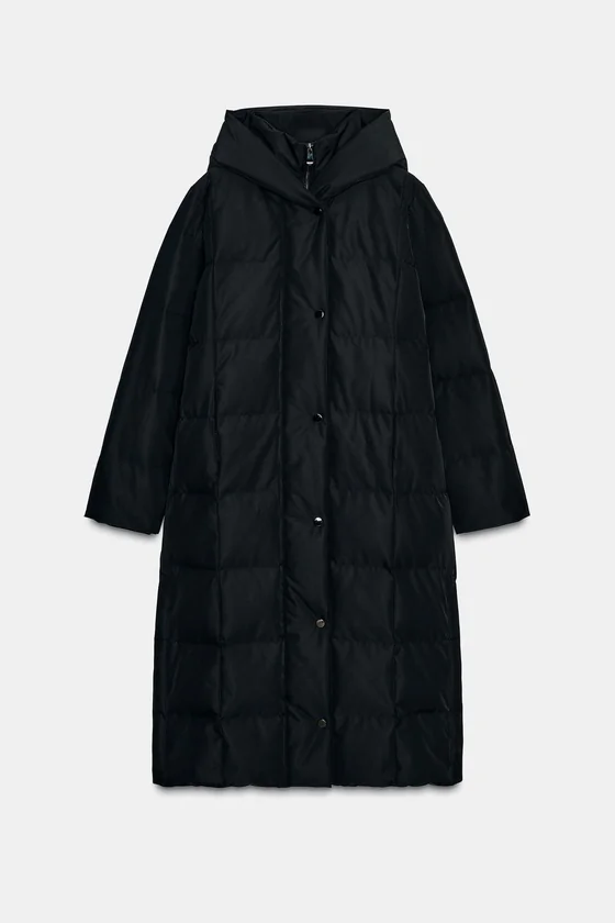 ДЛИННЫЙ ПУХОВИК С КАПЮШОНОМ WATER REPELLENT WINDPROOF