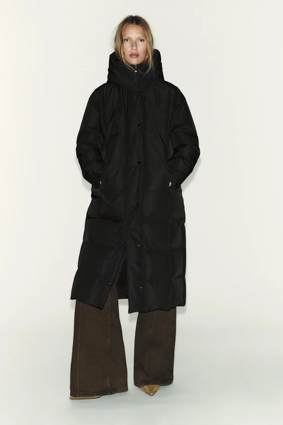ДЛИННЫЙ ПУХОВИК С КАПЮШОНОМ WATER REPELLENT WINDPROOF