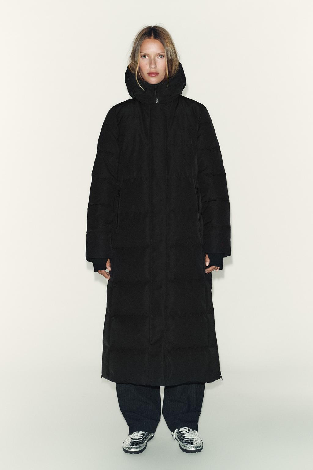 ДЛИННЫЙ ПУХОВИК С КАПЮШОНОМ WATER REPELLENT WINDPROOF