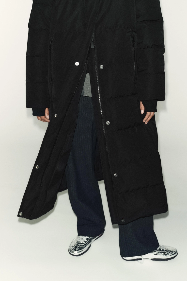 ДЛИННЫЙ ПУХОВИК С КАПЮШОНОМ WATER REPELLENT WINDPROOF