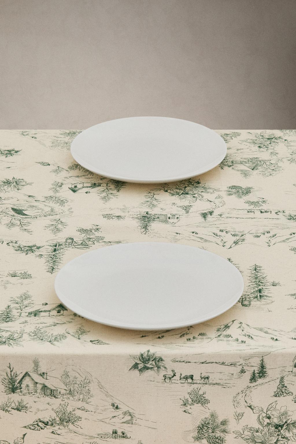 Хлопковая рождественская скатерть toile de jouy